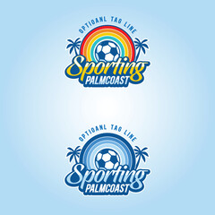 Fully editable retro or classic vector logo template with a ocean or beach theme suitable for sports club or any other related digital or printed media