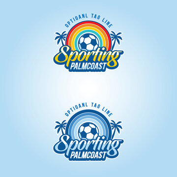 Fully editable retro or classic vector logo template with a ocean or beach theme suitable for sports club or any other related digital or printed media