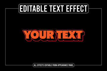 Flat 3D Outline Text Effect with Bold Editable Typography