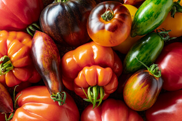 Different varieties of tomatoes.