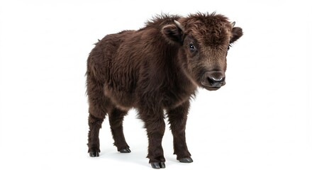 Fototapeta premium Jonge yak staat rustig zacht licht achtergrond. AI Generated