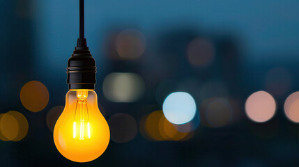 A light bulb hanging from a wire