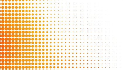 Fototapeta premium A vibrant orange and white halftone pattern radiates across the image, creating a dynamic visual effect.