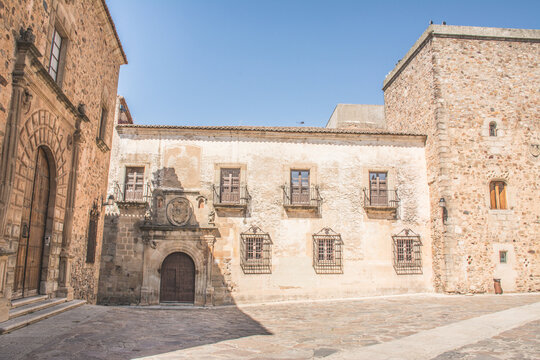 Caceres, old town of Extremadura city, Spain