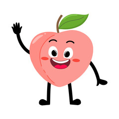 Cute Hand Drawn Peach Wave Hello