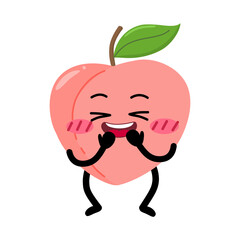 Cute Hand Drawn Shy Peach Blushing