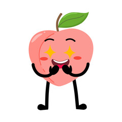 Cute Hand Drawn Peach Excited jump