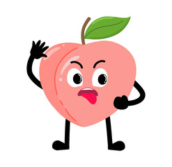 Fototapeta premium Cute Hand Drawn Naughty Peach Expression