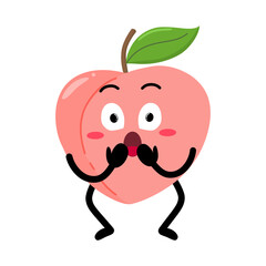 Cute Hand Drawn Surprised Peach