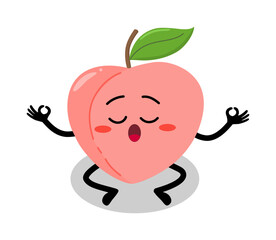 Cute Hand Drawn Relaxed Yoga Peach