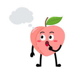 Cute Hand Drawn Peach Daydreaming Imagining