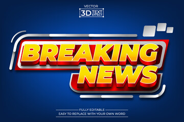 Breaking news editable 3D Text effect