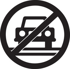 No Parking or No Entry for Vehicles Sign Vector Icon