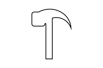 hammer sing icon isolated on white background.