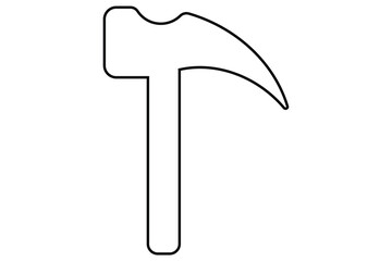 hammer sing icon isolated on white background.