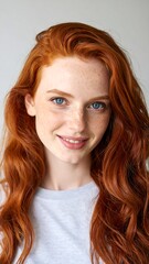 Fototapeta premium Portrait of a redhead woman smiling