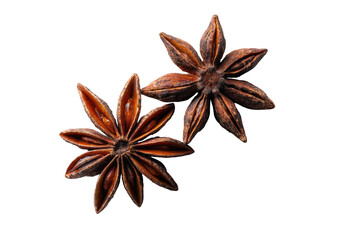 Two star anise spice, close-up, isolated