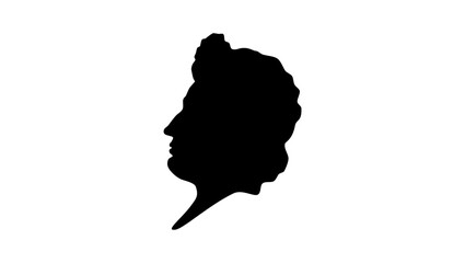 Caesar Augustus portrait, black isolated silhouette