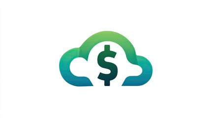 Cloud-shaped icon with dollar symbol. Gradient colors