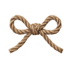 A tan-colored rope bow.  Detailed knot work