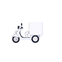 white scooter delivery icon symbolizing light transport, city courier service, and quick food delivery