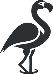 Obraz premium Flamingo bird black silhouette vector illustration
