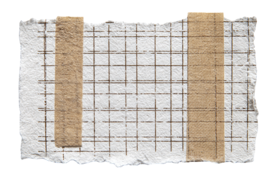 Torn graph paper with tape