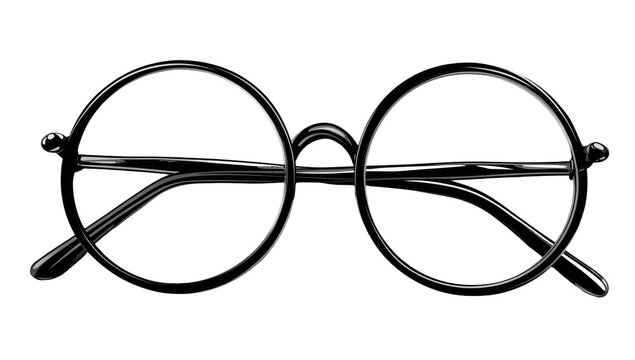 Black round eyeglasses, top view