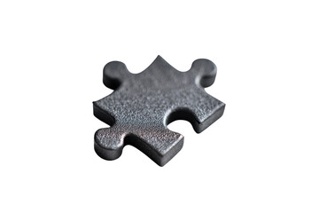 Fototapeta premium Close-up of a single gray puzzle piece