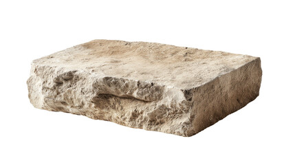 Rectangular, light beige stone slab with rough, uneven texture