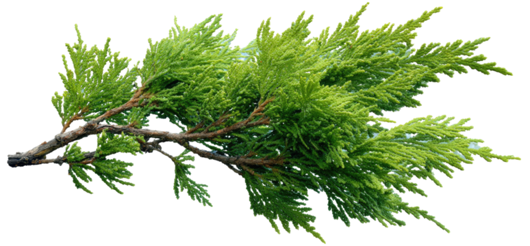 Close-up of a vibrant green branch with fine, feathery foliage