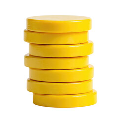 Obraz premium Stack of yellow circular discs (1)