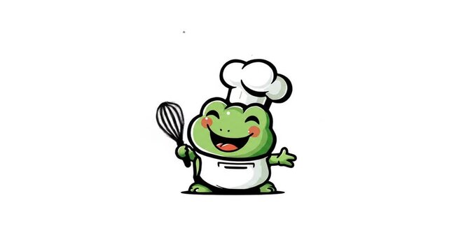 Cartoon frog chef