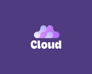 A cloud vector logo design. Creative download data sign. Weather forecast sign.