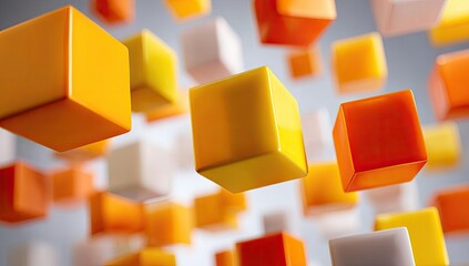 Obraz premium Abstract 3D cubes in vibrant colors