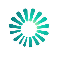 Obraz premium Teal circular pattern, radiating from a dark center, with a slightly pixelated or digital look
