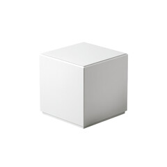 Fototapeta premium A simple, solid, white cube. Its smooth surfaces and sharp edges create a geometric, minimalist form