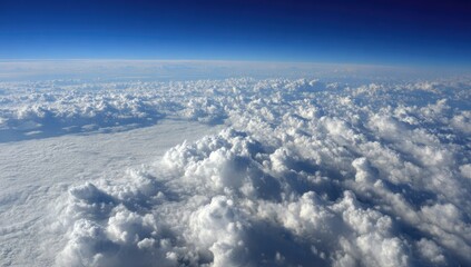 High-altitude view of a vast expanse of cumulus clouds