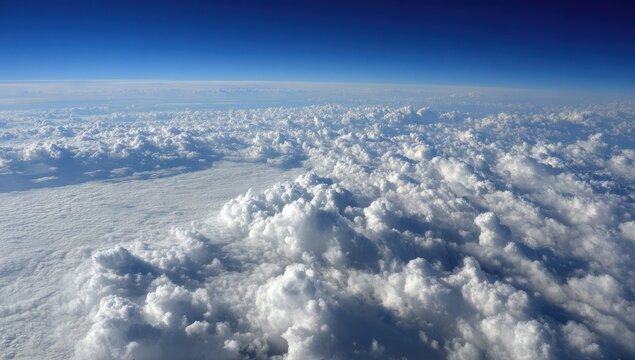 High-altitude view of a vast expanse of cumulus clouds