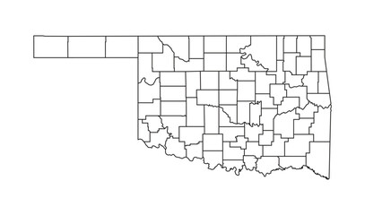 Oklahoma Outlines Style Per Area Line Map USA