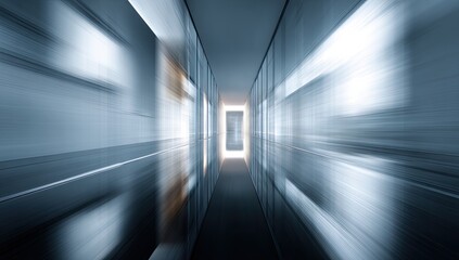 Fototapeta premium Modern hallway with light at end