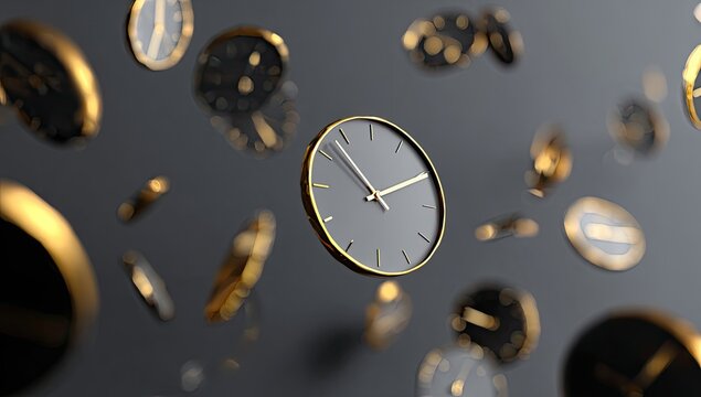 Floating clocks in mid-air