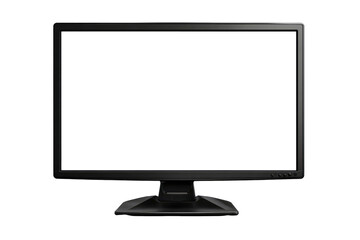 Black computer monitor, front view.  Empty screen