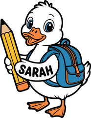 cartoon duck with a letter