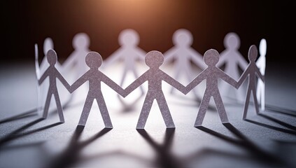 Paper people in a circle