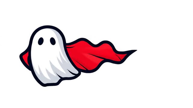 Cartoon ghost with a red cape