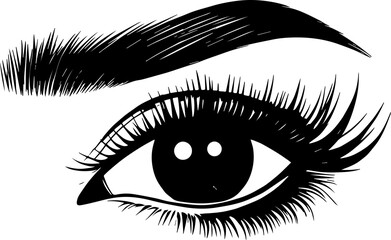 Obraz premium Hand drawn design of female eye with brows 