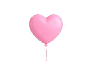Pink Heart Balloon 3D Render