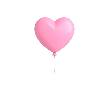 Pink Heart Balloon 3D Render