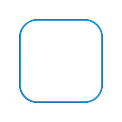 Empty, stylized, square, blue frame